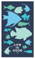 TROPICAL SCHOOL OF FISH BEACH TOWEL