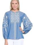 CHAMBRAY EMBROIDERY TOP