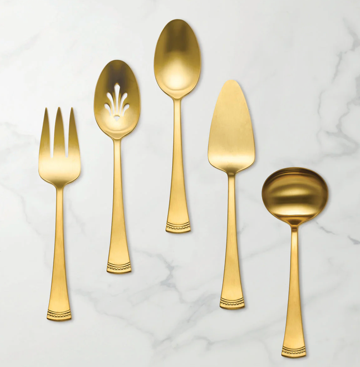 PORTOLA GOLD SATIN 5 PC HOSTESS SET