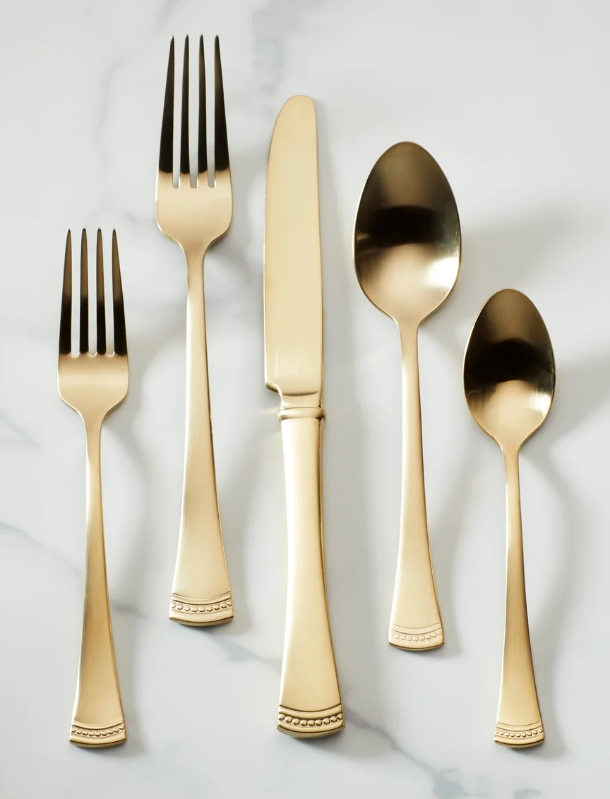 LENOX PORTOLA GOLD SATIN 5 PPS FLATWARE