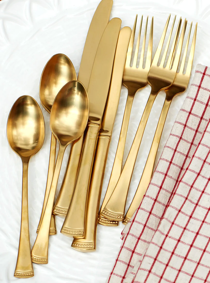 LENOX PORTOLA GOLD SATIN 5 PPS FLATWARE