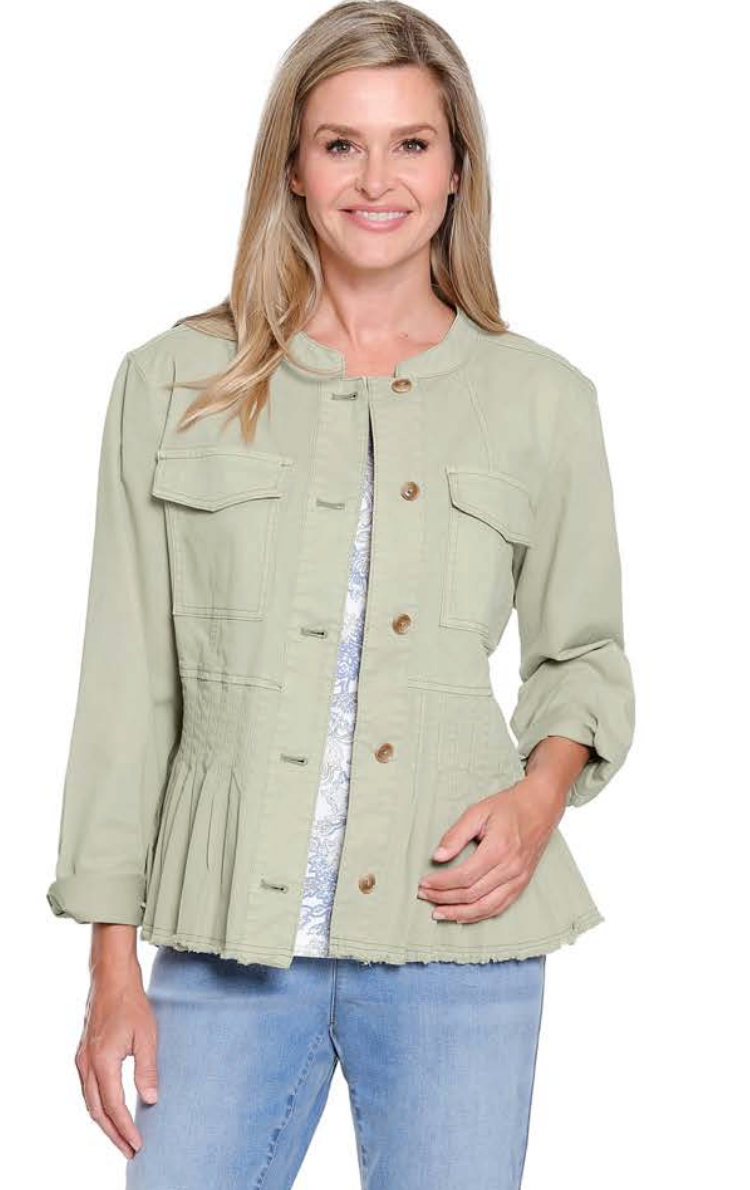 STAND COLLAR PEPLUM JACKET