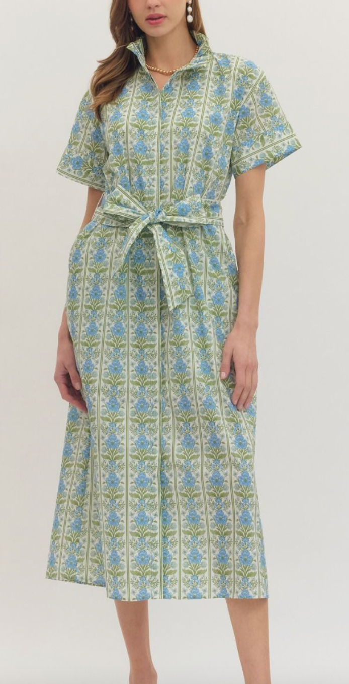 BOTANICAL MIDI DRESS