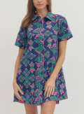 NAVY FLORAL MINI DRESS