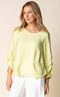 ALOE JACQUARD PLEAT PULLOVER
