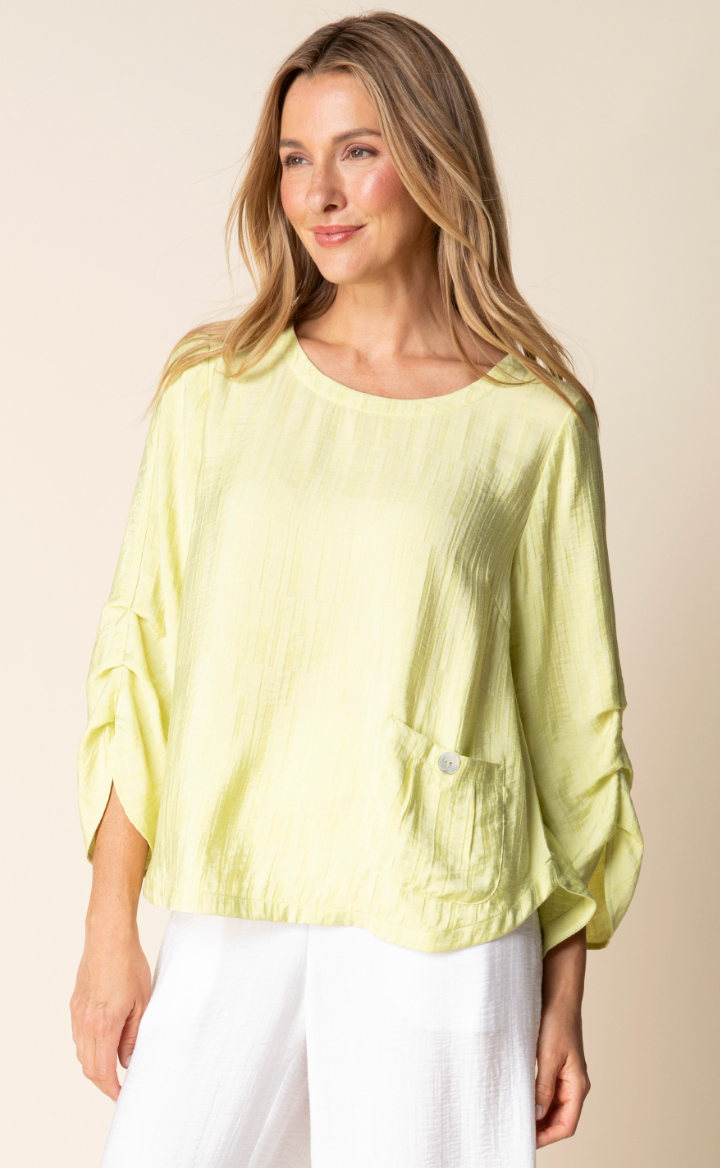 ALOE JACQUARD PLEAT PULLOVER