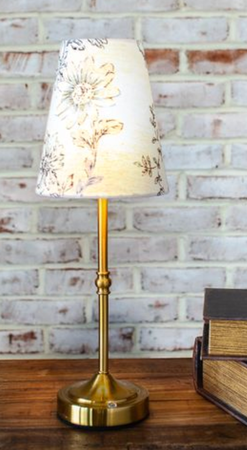 LED LAMP W/ FLORAL SHADE