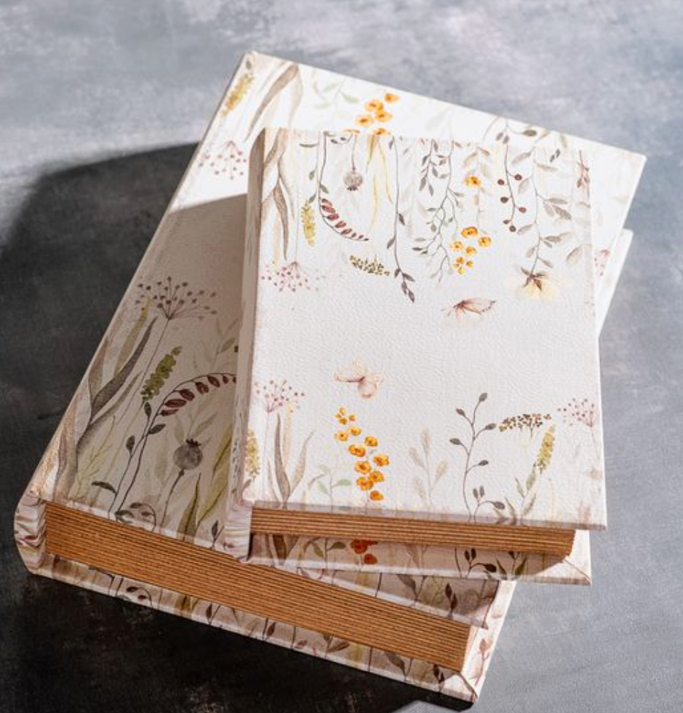 FLORAL STORAGE BOOKS