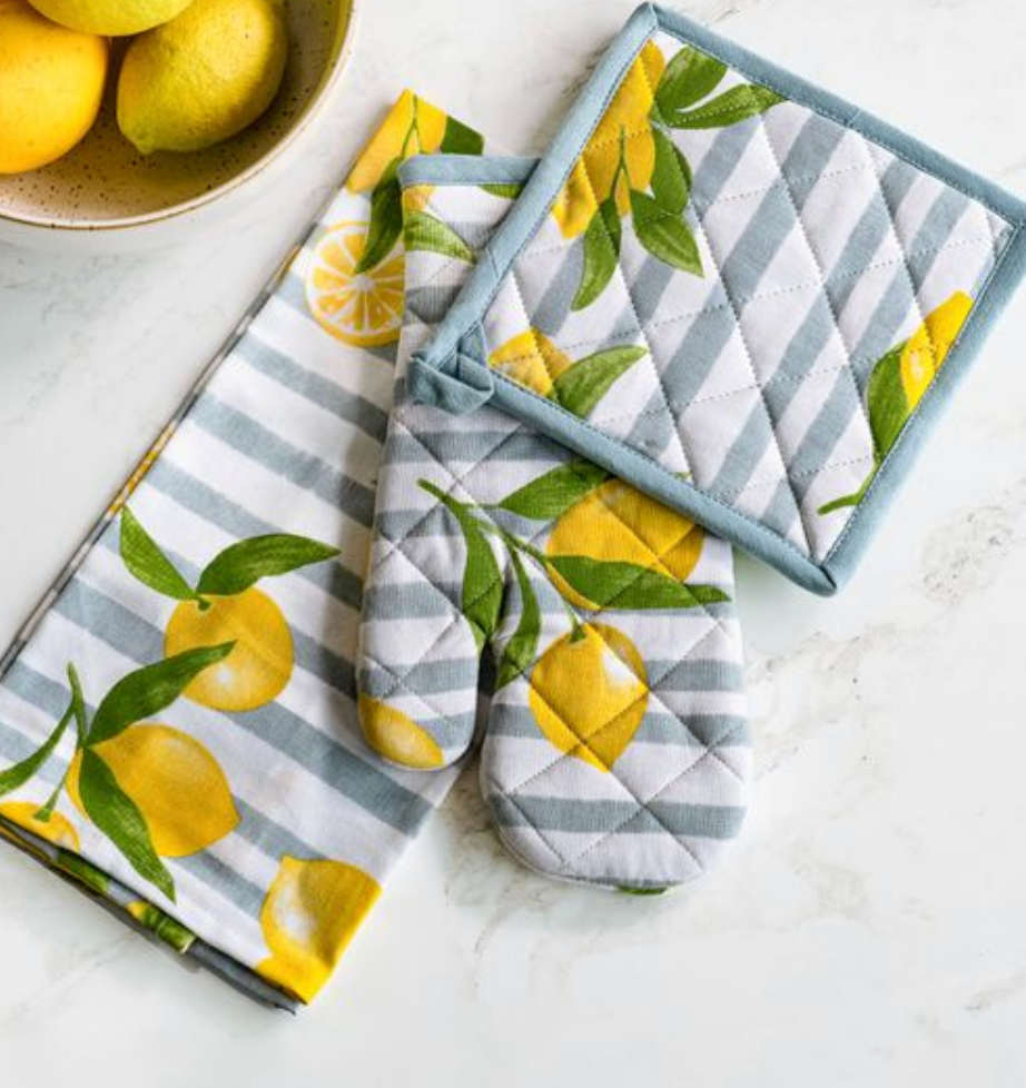 3PC LEMON MITT, TOWEL & POTHOLDER