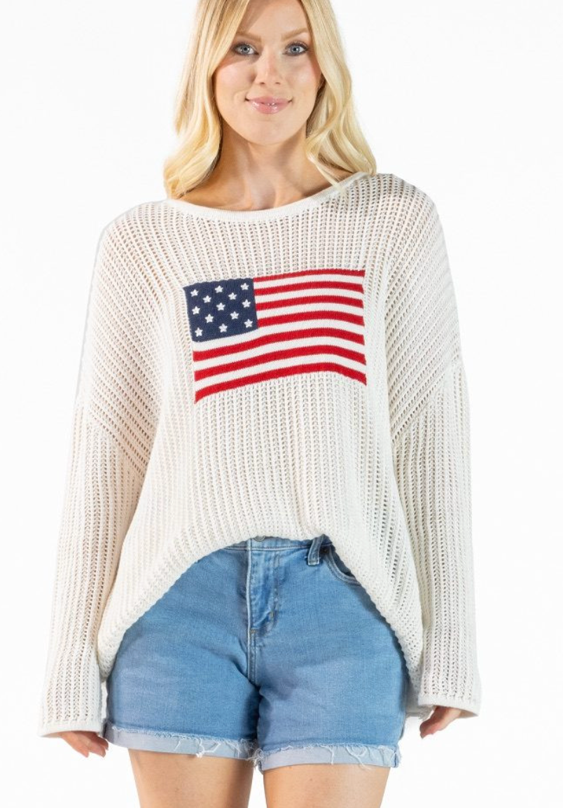 SIMPLY SOUTHERN FLAG SWEATER