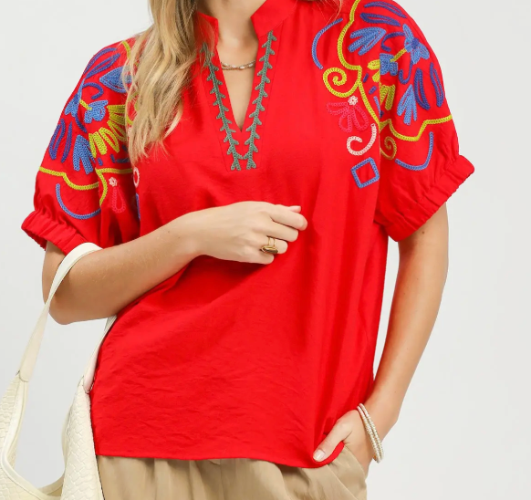 TOMATO RED BLOUSE