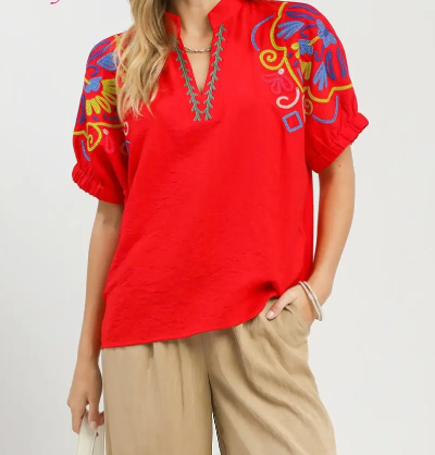 TOMATO RED BLOUSE