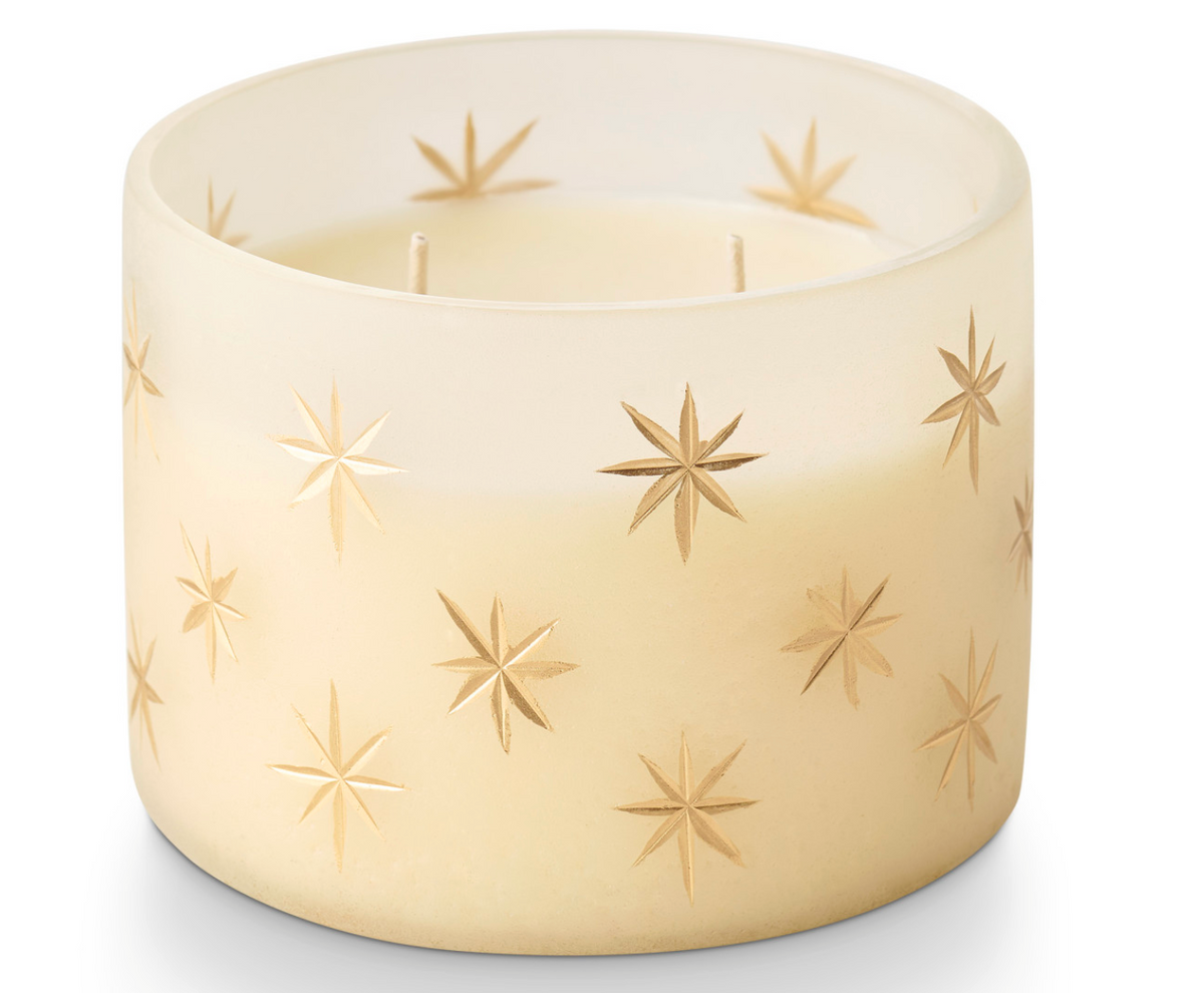 WINTER WHITE FROSTED STAR GLASS