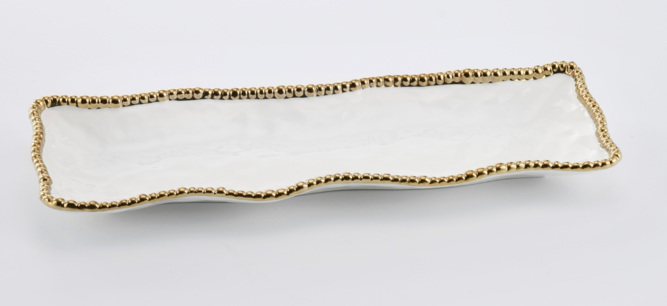 PAMPA BAY RECTANGULAR SERVING PIECE WHITE/GOLD