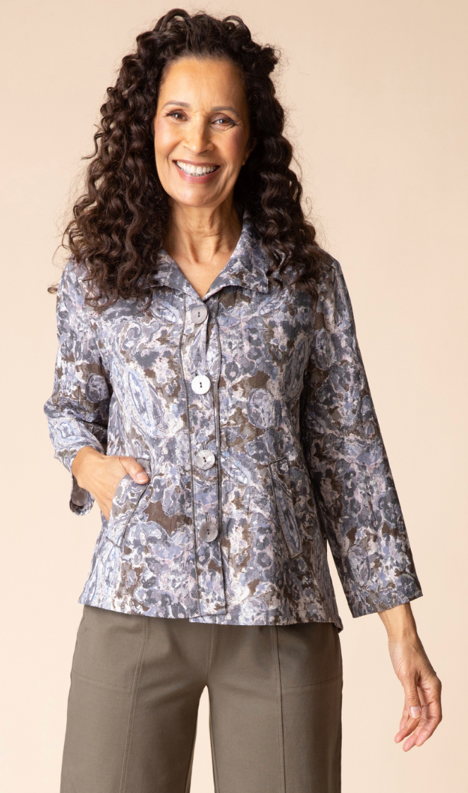 FLORAL PLEAT JACKET