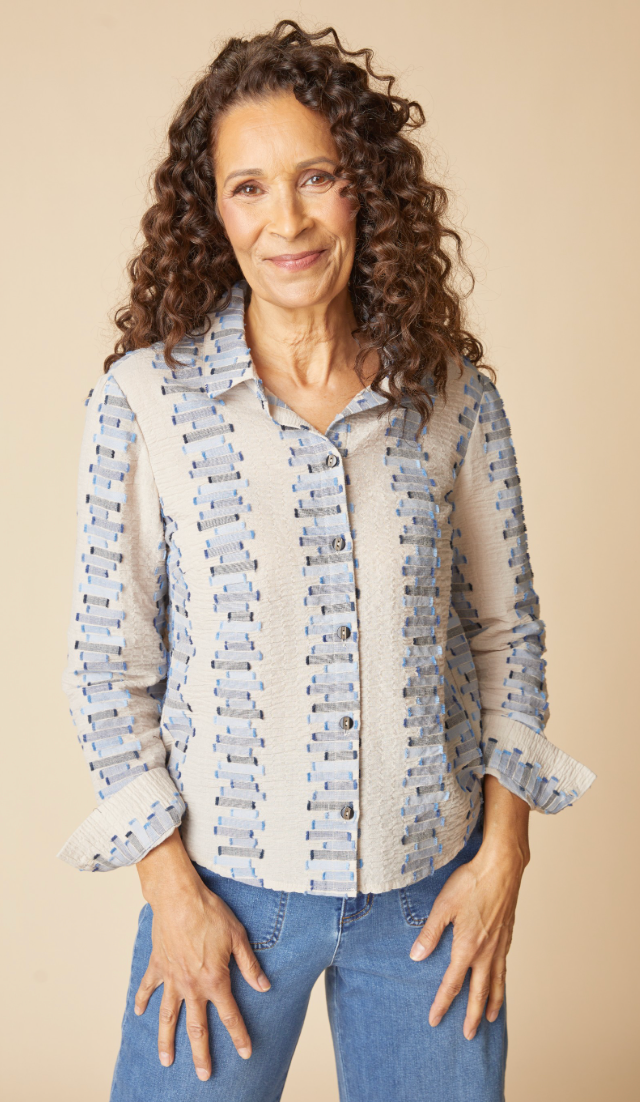 DOVE COTTON STRIPE SHIRT