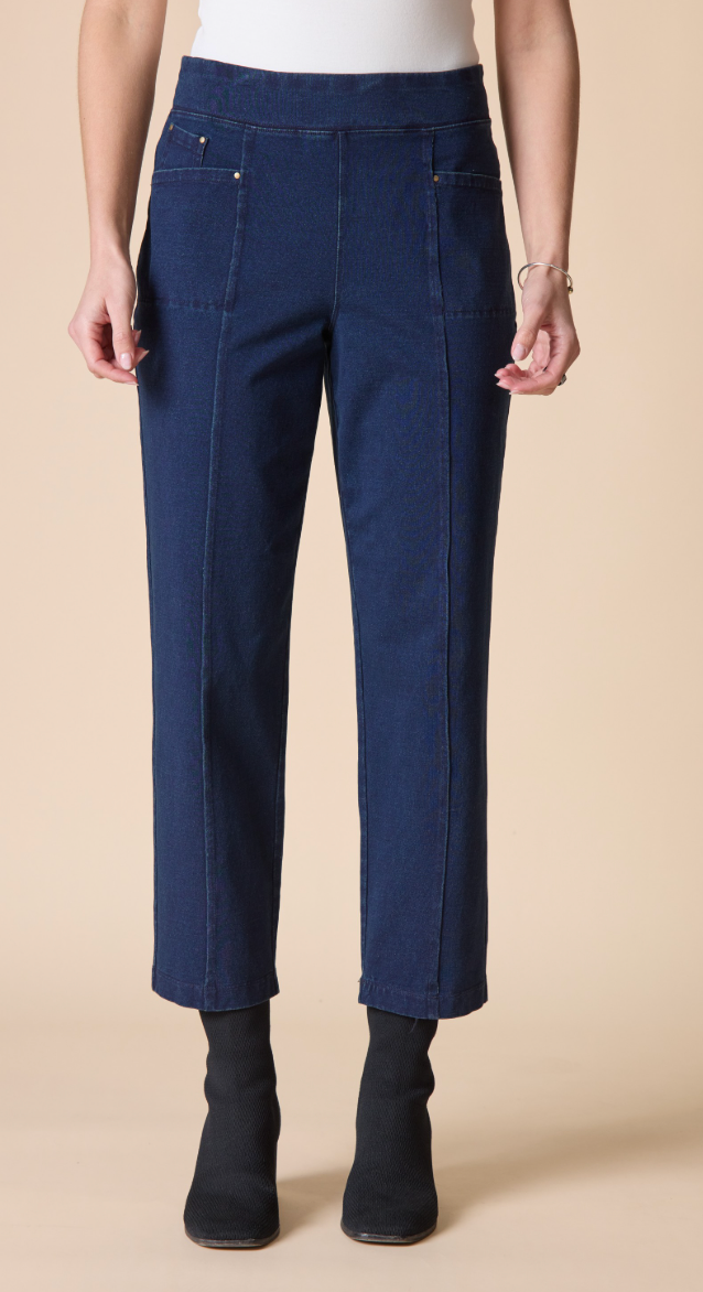 STONEWASH SEAMED STRAIGHT LEG JEAN
