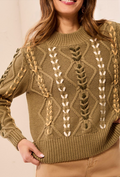 MOCK NECK W/ CABLES