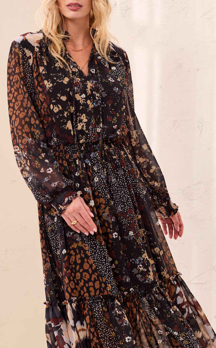 MIXED PRINT DRESS