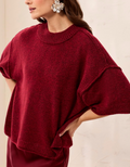 LOFTY ELBOW SLEEVE SWEATER- PINOT