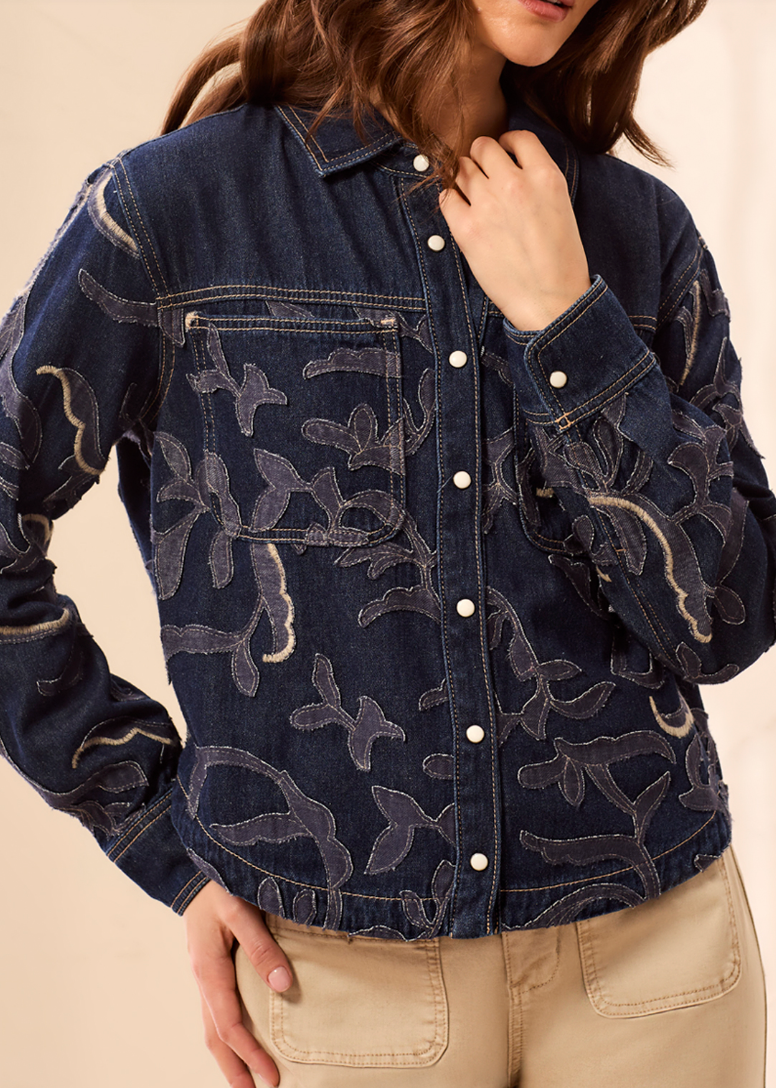FANCY DENIM SHACKET- RINSE