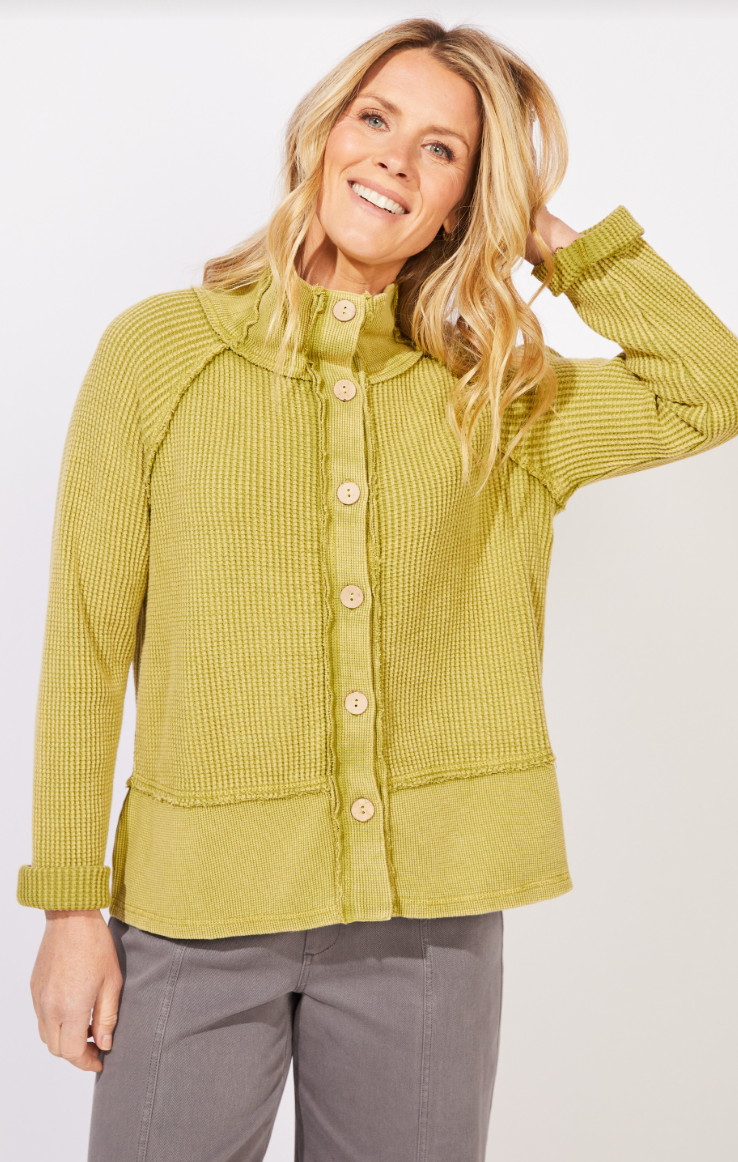 CITRON WAFFLE MOCK NECK