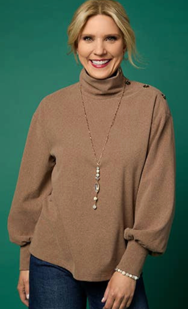 AUDRINA BUTTON DETAIL - MUSHROOM