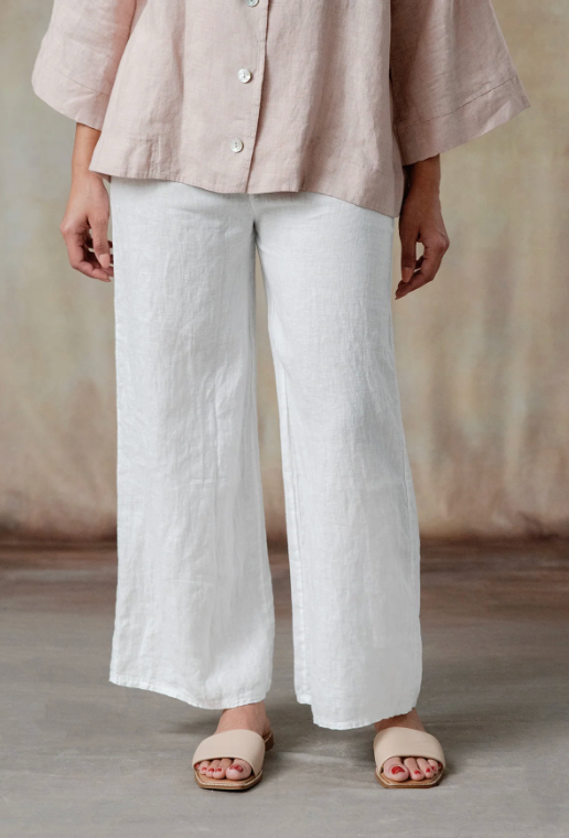 LENORE LINEN PANTS - LIGHT BUFF