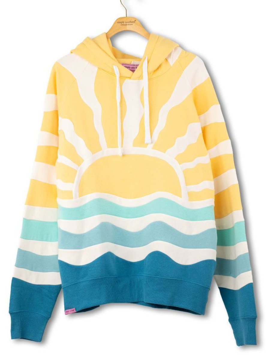 SIMPLY SOUTHERN YELLOW PATCHWORK SUN HOODIE