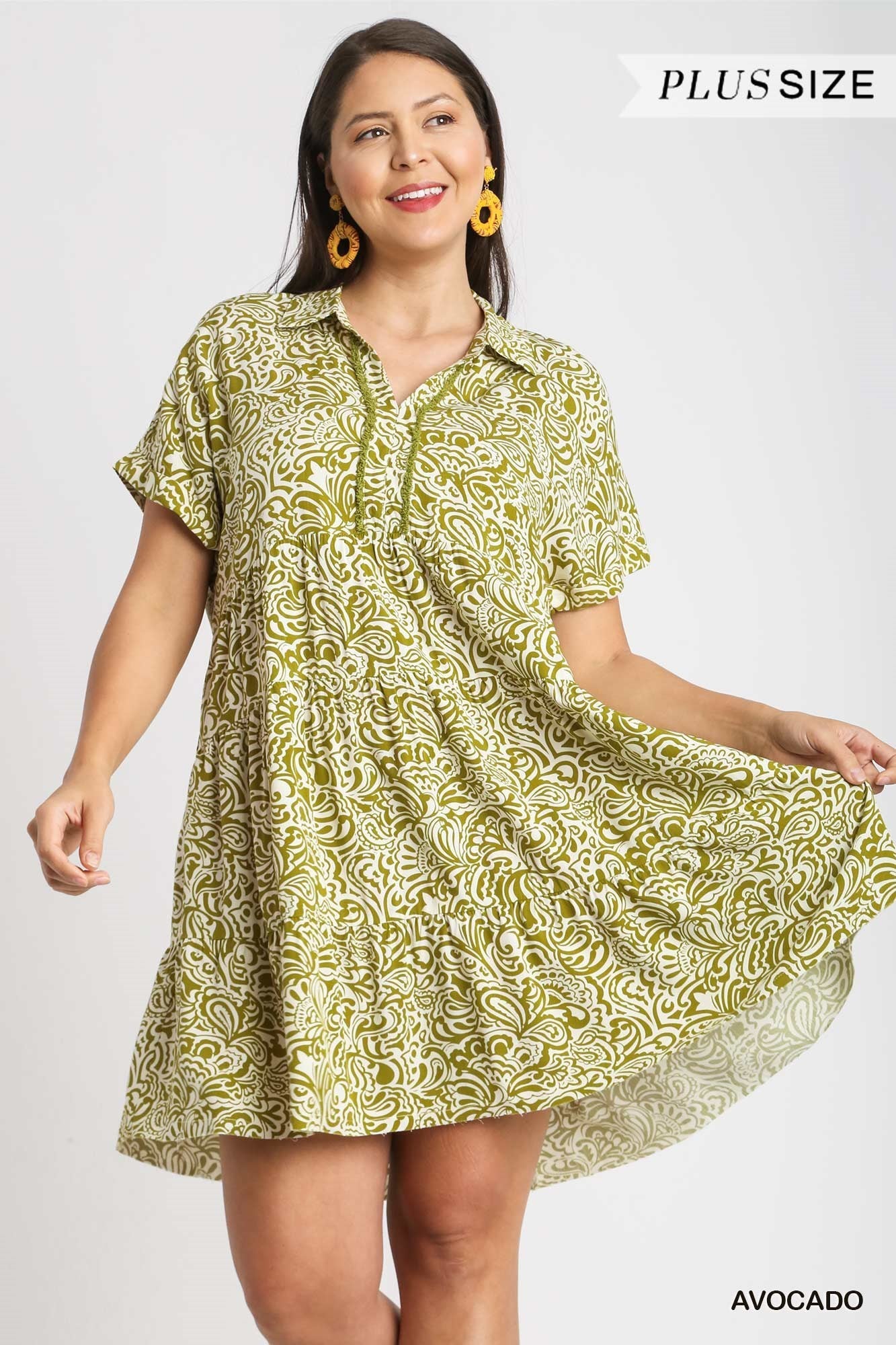 Paisley Dress Avocado