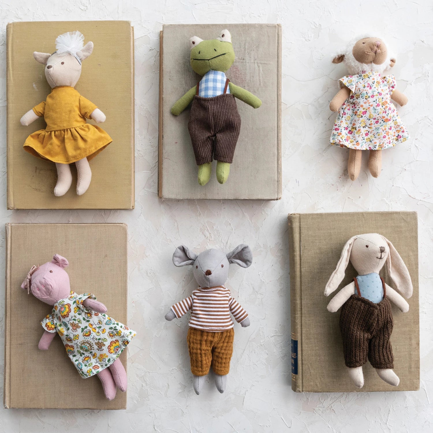 Plush Animal in Clothes, Multi Color, 6 Styles