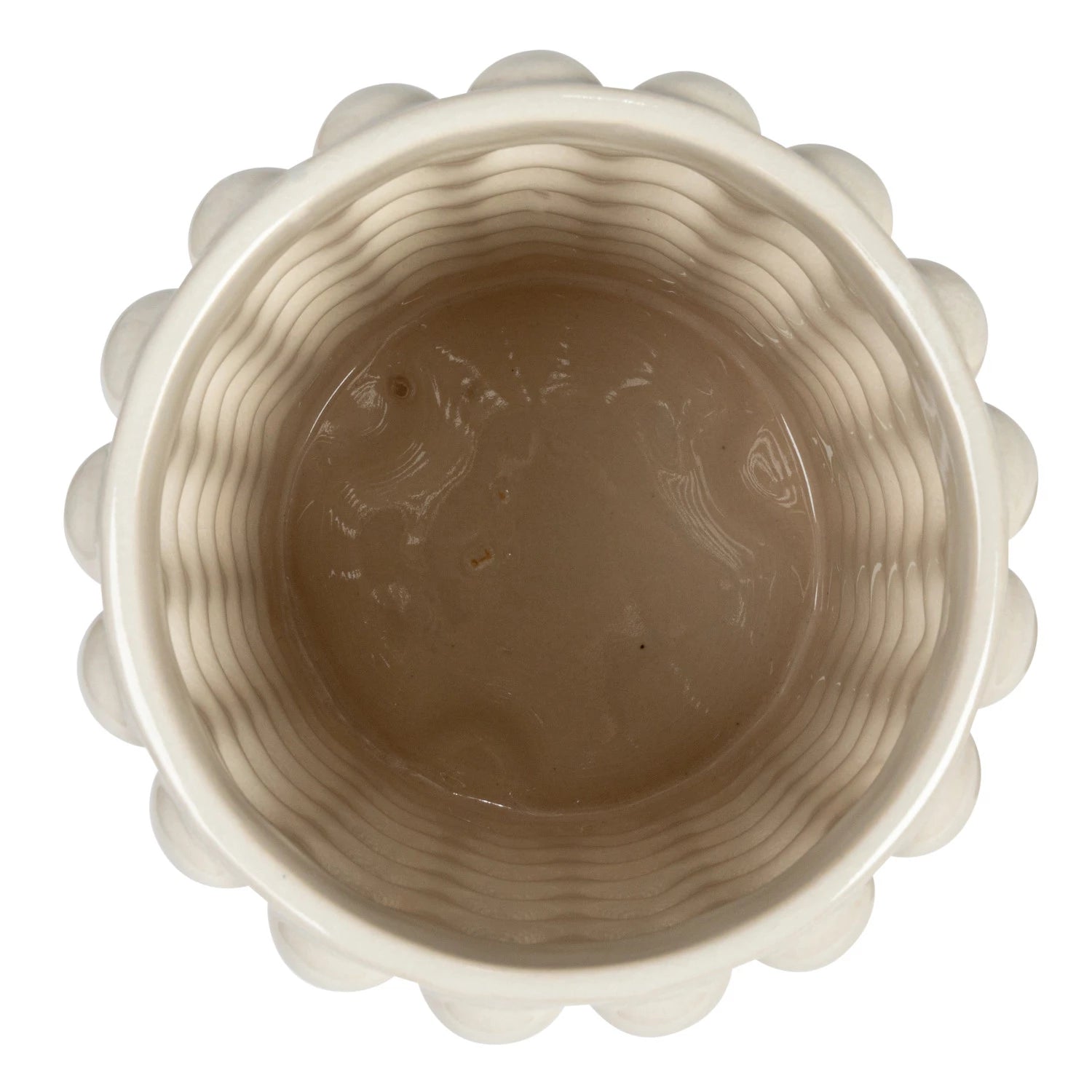 10" Canister w/ Raised Dots & Acacia Wood Lid & Natural