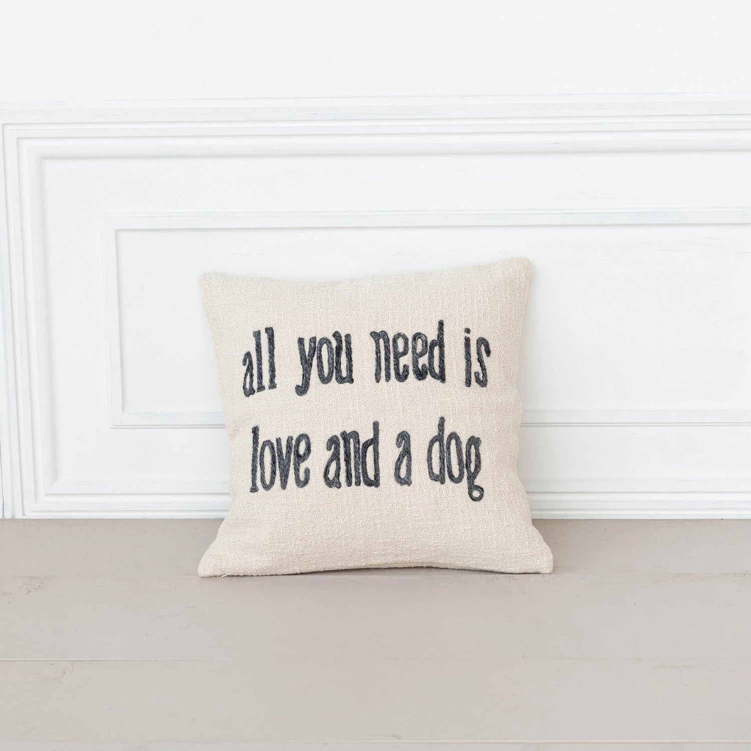 18" Square Cotton & Jute Pillow w/ Saying