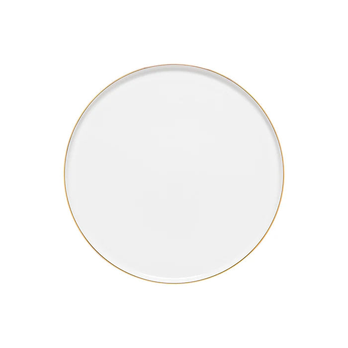 CASAFINA PORCELAIN ROUND PLATE (DINNER) RESONANCE WHITE/GOLD