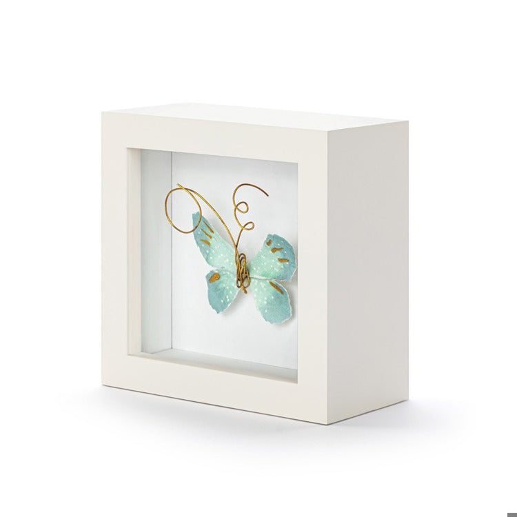 Butterfly Shadow Box 4"- Light Blue