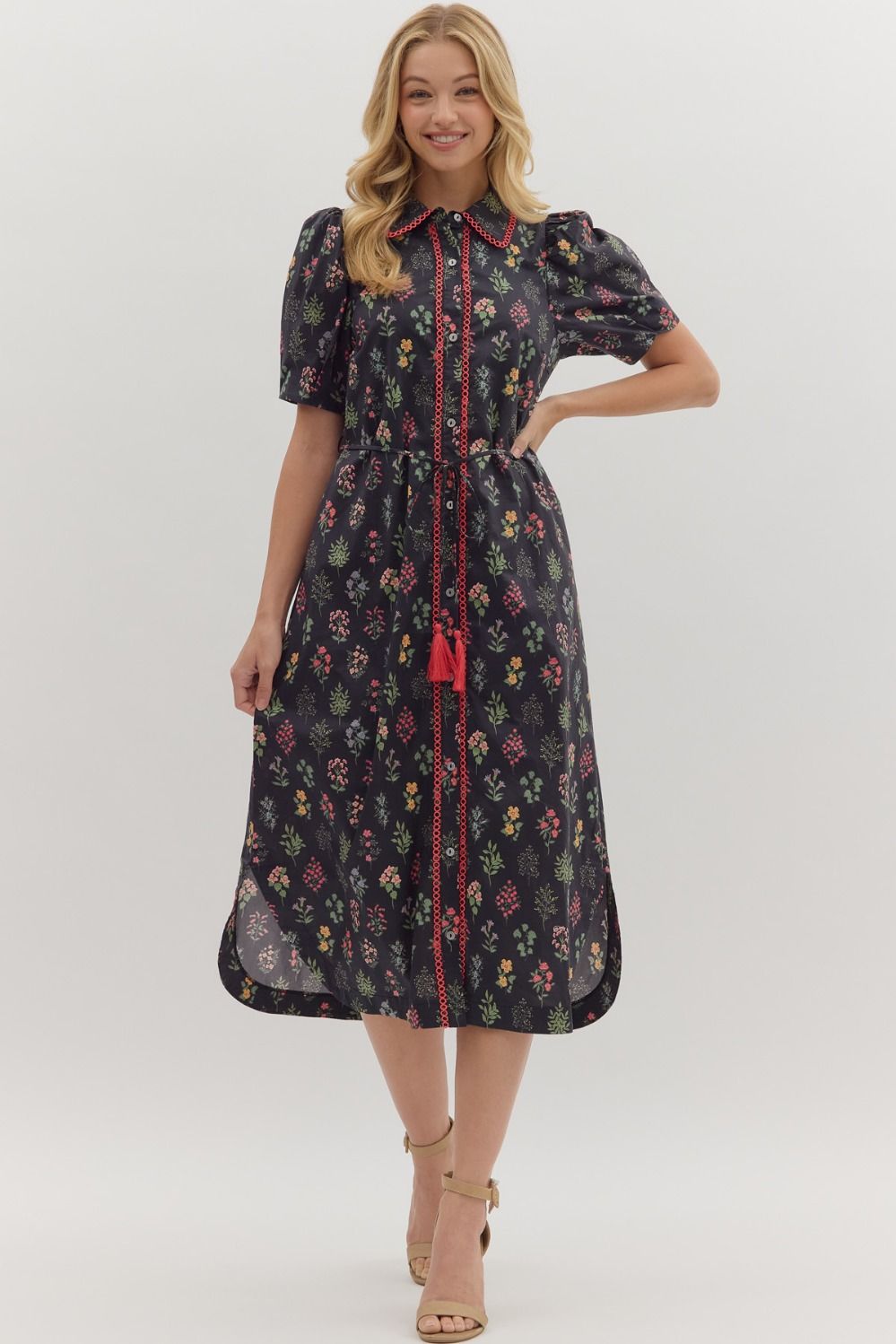 Black/Pink Collared Dress