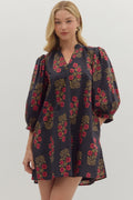 Black/Floral Short Dress
