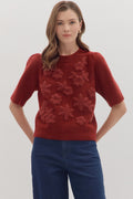 FLORAL PUFF SWEATER
