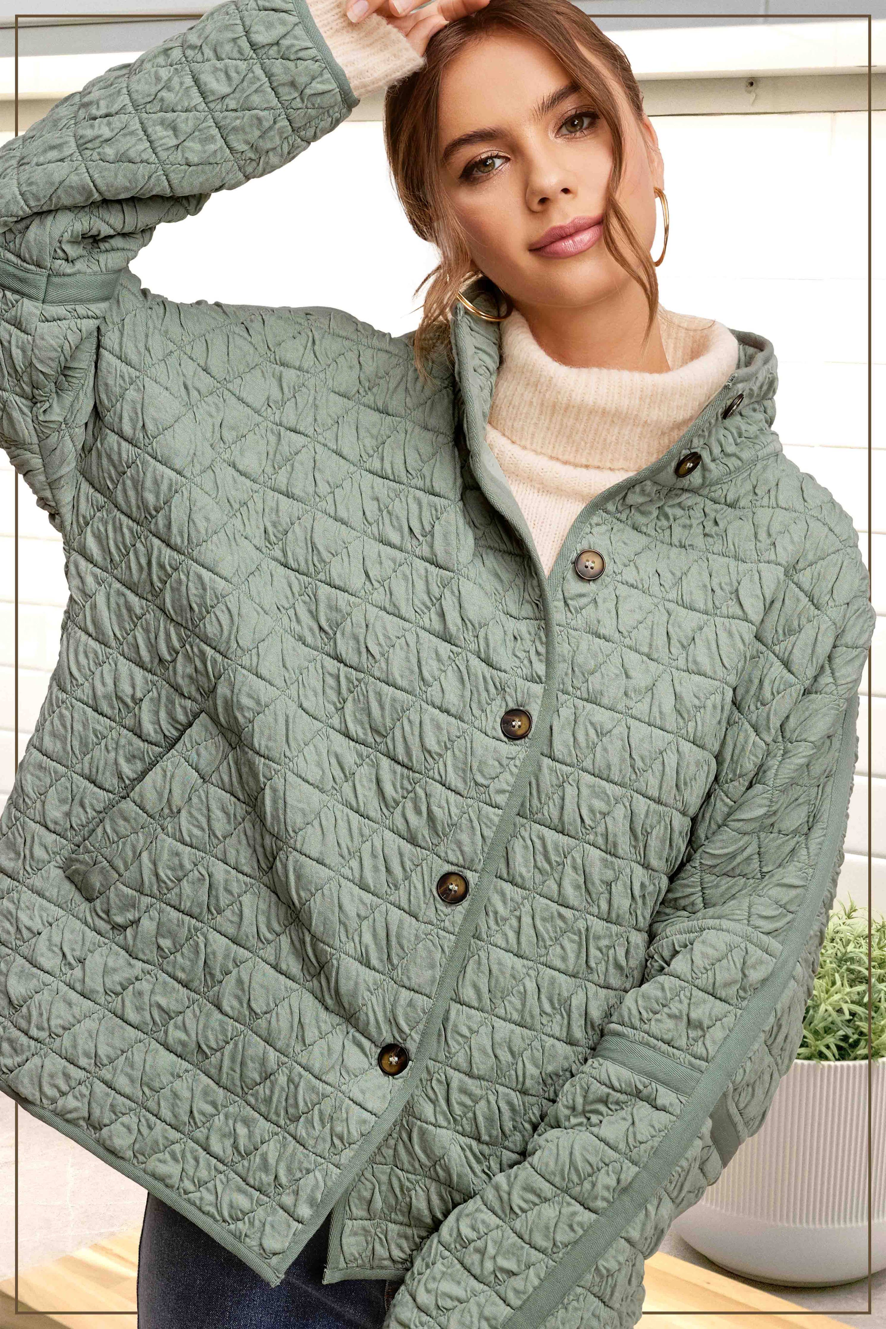 Quilted Button Down Jacket