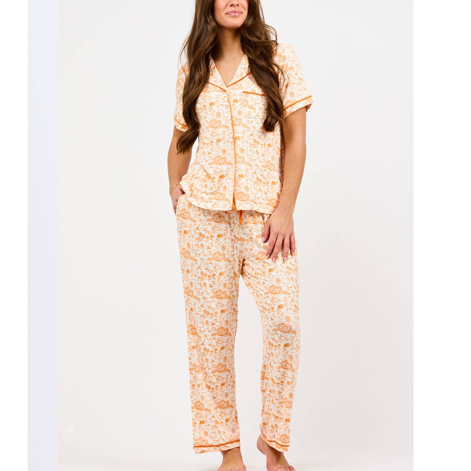 Charlotte Pants Set | Team Toile Orange
