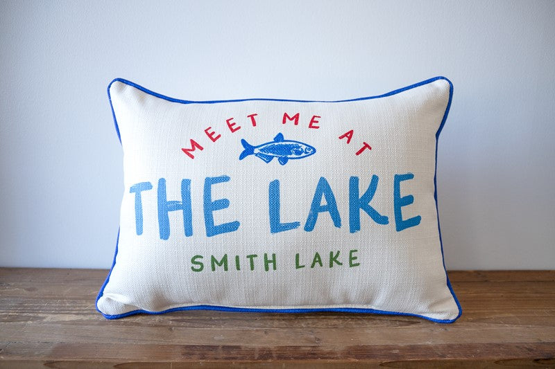 "MEET ME AT THE RIVER" RECT. PILLOW