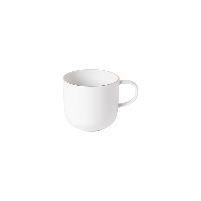 CASAFINA PORCELAIN MUG GOLD RIM RESONANCE WHITE/GOLD