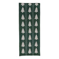 Table Runner with Trees Pattern, Embroidery & Stitching, Green & Natural
